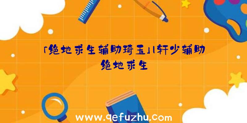 「绝地求生辅助琦玉」|轩少辅助绝地求生